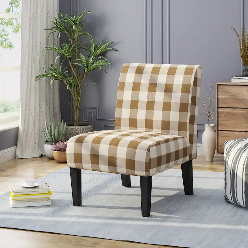 Kassi Contemporary Fabric Slipper Accent Chair by