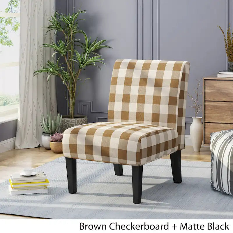 Kassi Contemporary Fabric Slipper Accent Chair by