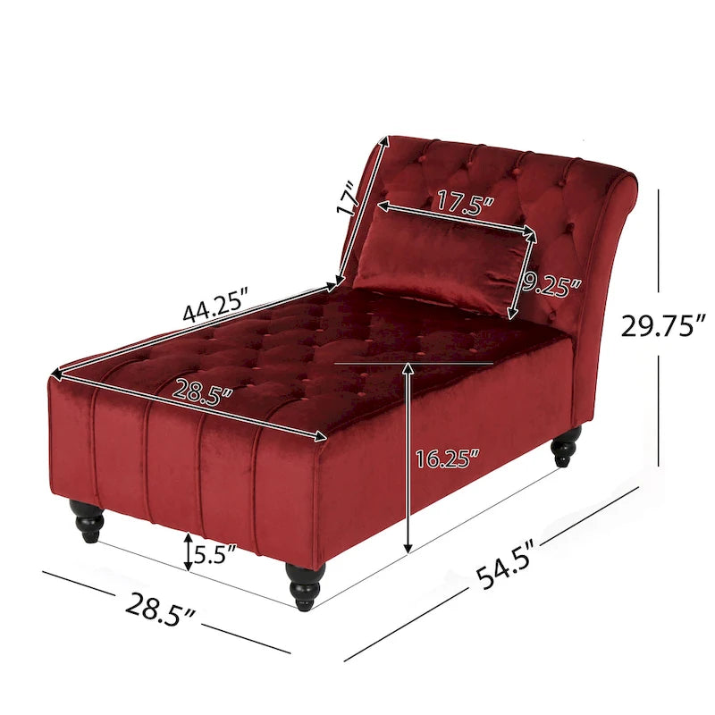 Rubie Modern Glam Tufted Velvet Chaise Lounge by Christopher Knight Home