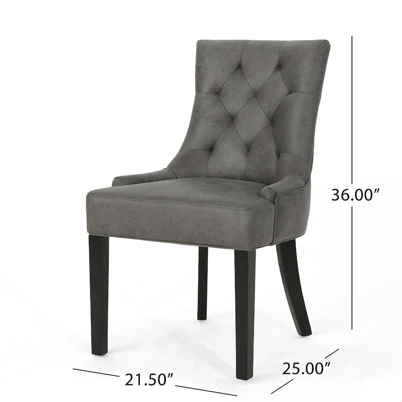 Hayden Traditional Microfiber Dining Chairs (Set of 2) by Christopher Knight Home