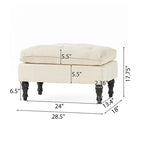 Jeremy Modern Tufted Fabric Pillow Top Ottoman by Christopher Knight Home