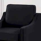 Modern 3-Seat Sofa Couch with Scooped Armrest and Wood Legs - 29.00 x 74.00 x 34.25