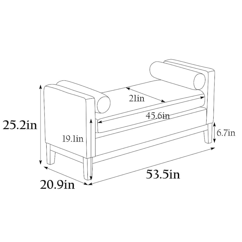 Elegant Upholstered Bench with High Sides