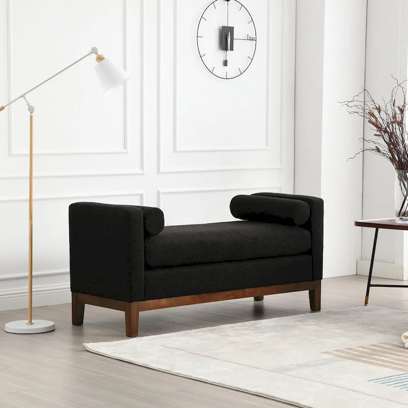 Elegant Upholstered Bench with High Sides