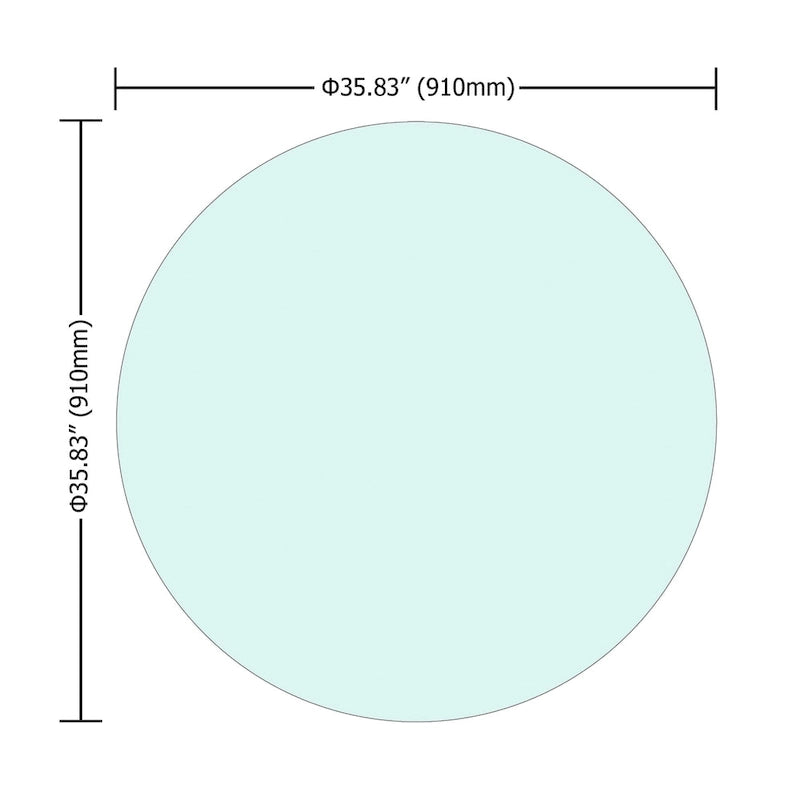 Round Tempered Glass Table Top with Thick Flat Polished Edge