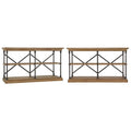 Dubrovnik Cornice Iron and Wood Entryway Console Table