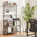 Yaheetech Kitchen Baker's Rack with Power Outlet, 4-tier Kitchen Microwave Oven Stand, Gray