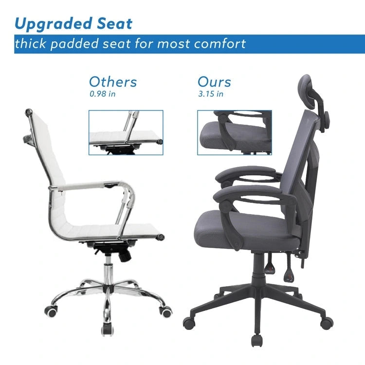 Adjustable Office Chair with Headrest Ergonomic Desk Chair High Back Mesh Office Chairs with Lumbar Support with Wheels