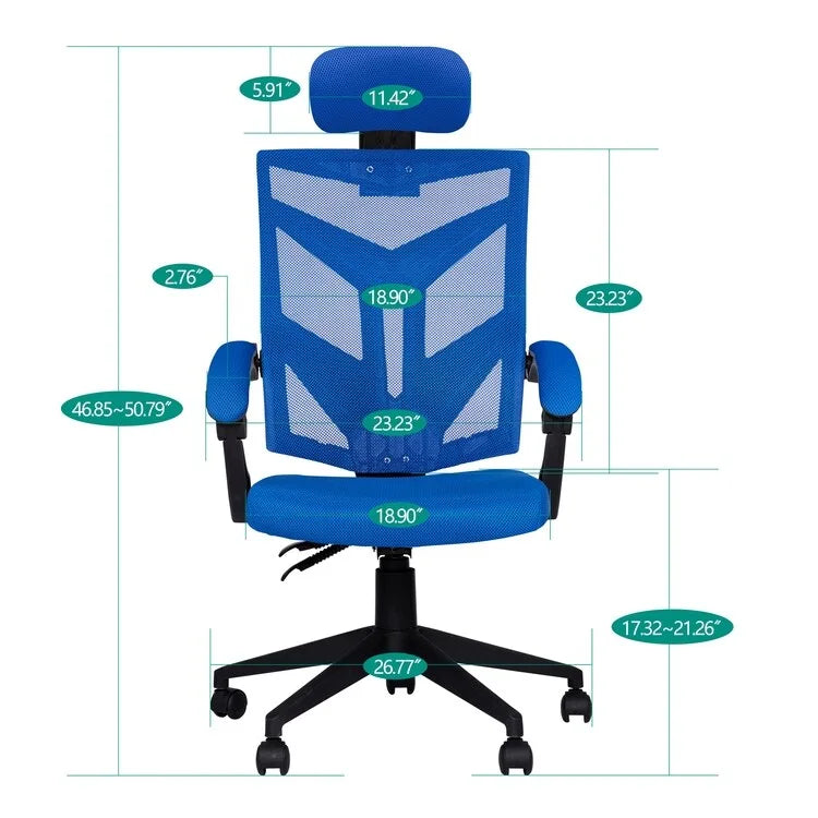 Adjustable Office Chair with Headrest Ergonomic Desk Chair High Back Mesh Office Chairs with Lumbar Support with Wheels