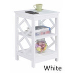 Convenience Concepts Diamond End Table with Shelves