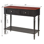 French Country 2 Drawer Hall Table with Shelf