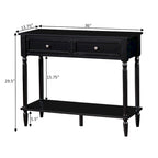 French Country 2 Drawer Hall Table with Shelf