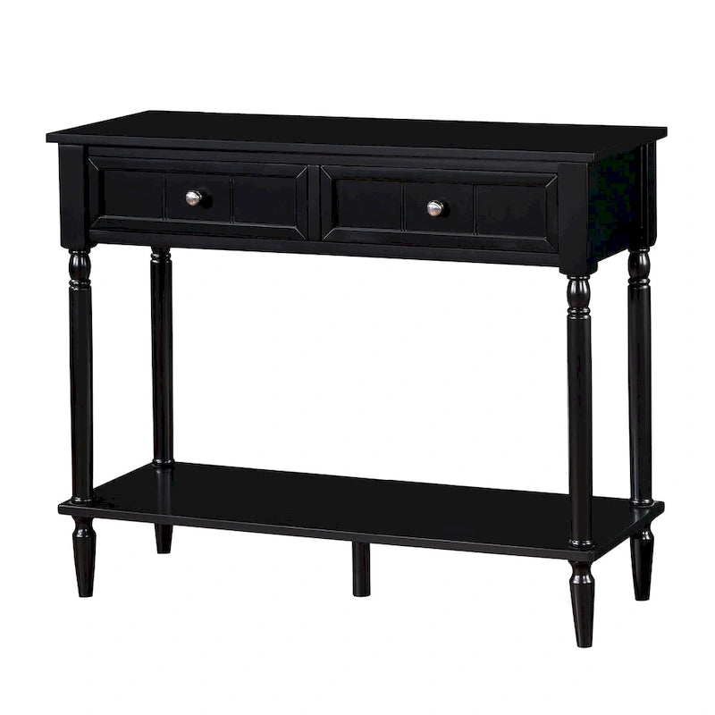 French Country 2 Drawer Hall Table with Shelf