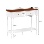 French Country 2 Drawer Hall Table with Shelf