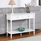 French Country 2 Drawer Hall Table with Shelf