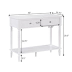 French Country 2 Drawer Hall Table with Shelf