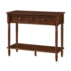 French Country 2 Drawer Hall Table with Shelf
