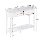 French Country 2 Drawer Hall Table with Shelf