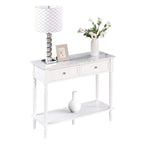 French Country 2 Drawer Hall Table with Shelf