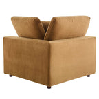 Commix Down Filled Overstuffed Velvet 5-Piece Sectional Sofa