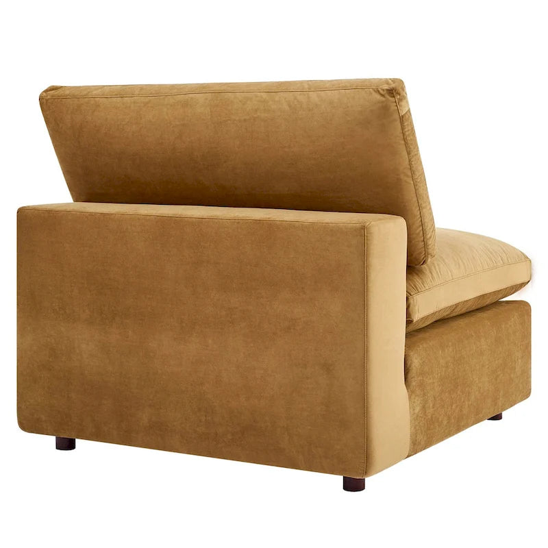 Commix Down Filled Overstuffed Velvet 5-Piece Sectional Sofa