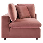 Commix Down Filled Overstuffed Velvet 5-Piece Sectional Sofa