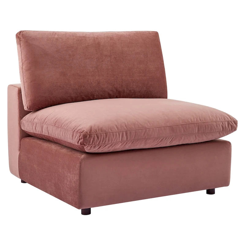 Commix Down Filled Overstuffed Velvet 5-Piece Sectional Sofa