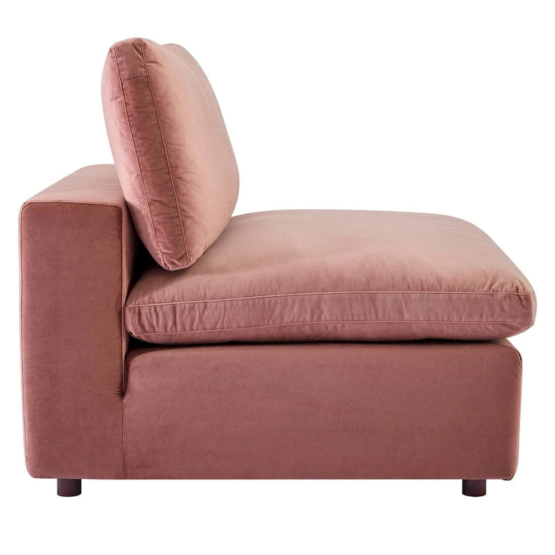 Commix Down Filled Overstuffed Velvet 5-Piece Sectional Sofa