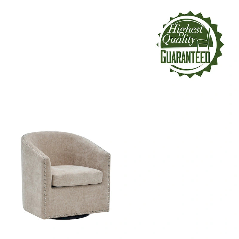 Porthos Home Wesa Swivel Fabric Upholstered Barrel Accent Chair