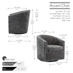 Porthos Home Wesa Swivel Fabric Upholstered Barrel Accent Chair