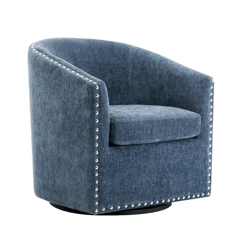 Porthos Home Wesa Swivel Fabric Upholstered Barrel Accent Chair