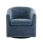 Porthos Home Wesa Swivel Fabric Upholstered Barrel Accent Chair