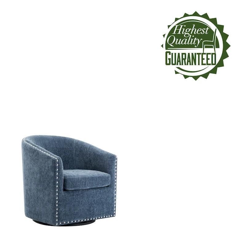 Porthos Home Wesa Swivel Fabric Upholstered Barrel Accent Chair