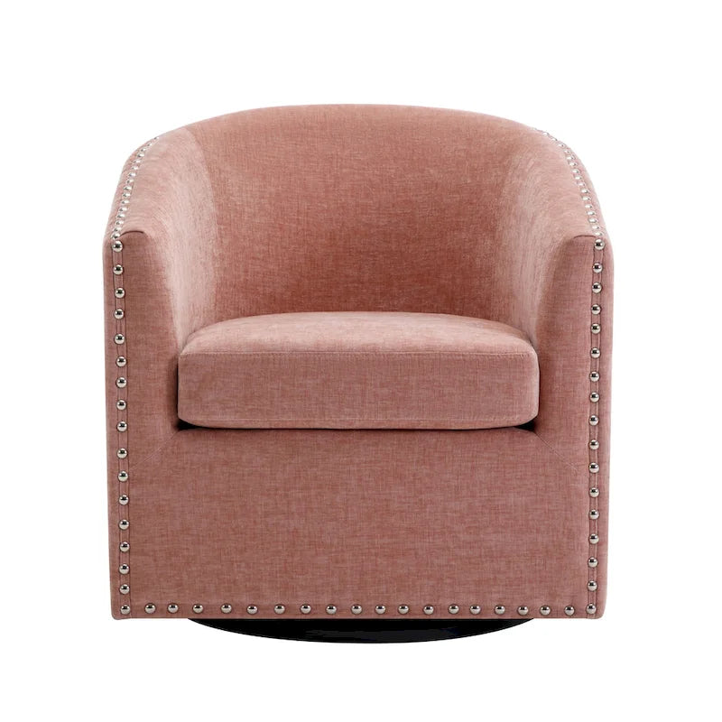 Porthos Home Wesa Swivel Fabric Upholstered Barrel Accent Chair