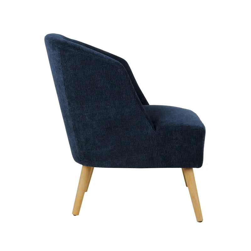 Porthos Home Quilla Corduroy Accent Barrel Chair with Rubberwood Legs