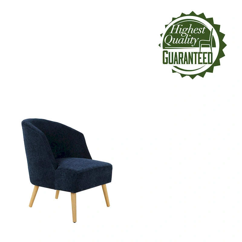 Porthos Home Quilla Corduroy Accent Barrel Chair with Rubberwood Legs