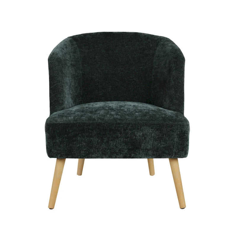 Porthos Home Quilla Corduroy Accent Barrel Chair with Rubberwood Legs