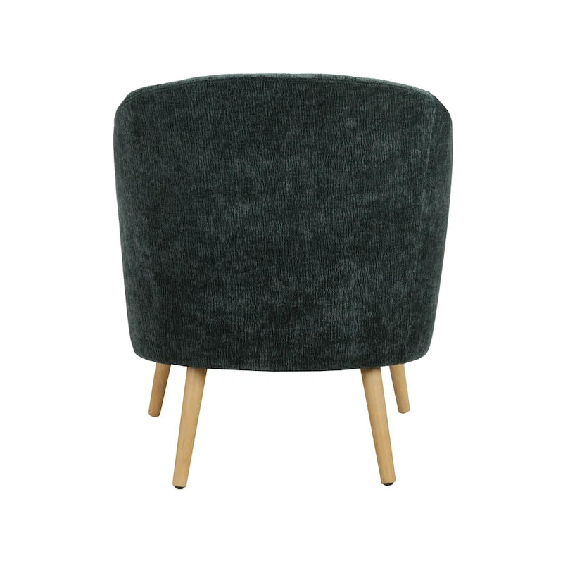 Porthos Home Quilla Corduroy Accent Barrel Chair with Rubberwood Legs