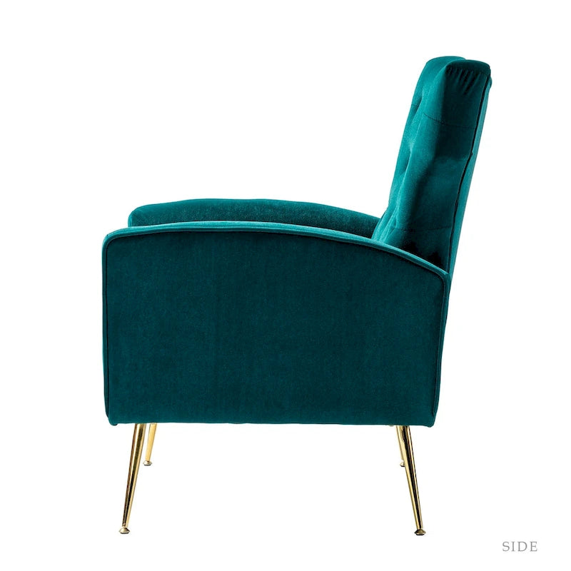 Abadiana Accent Tufted Chair with Metal Base by HULALA HOME