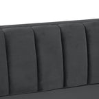 Morden Fort Modern 2 Pieces of Chair and Sofa Couch Set with Dutch Velvet Grey, Iron Legs