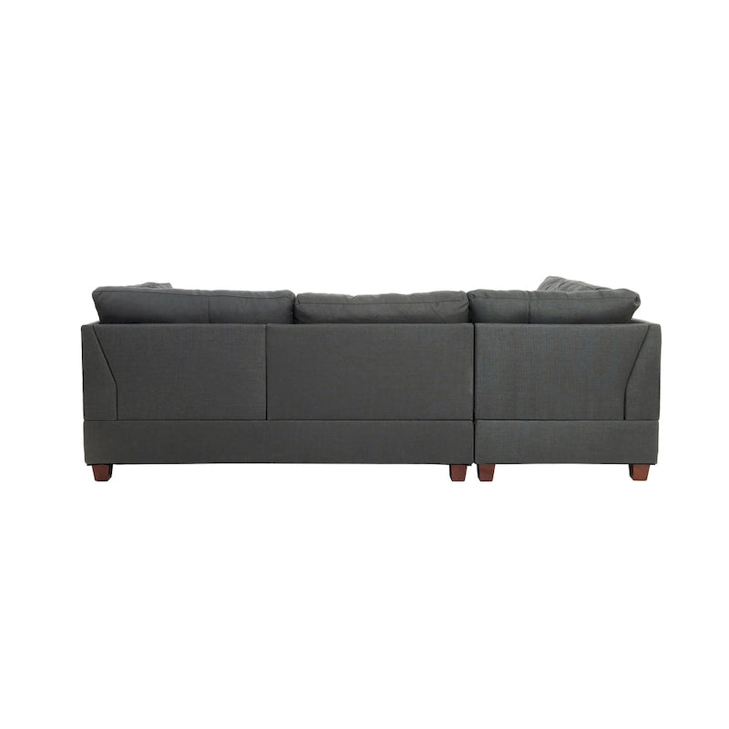 Bobkona Chaise Upholstered 3-piece Reversible Sectional Sofa Set