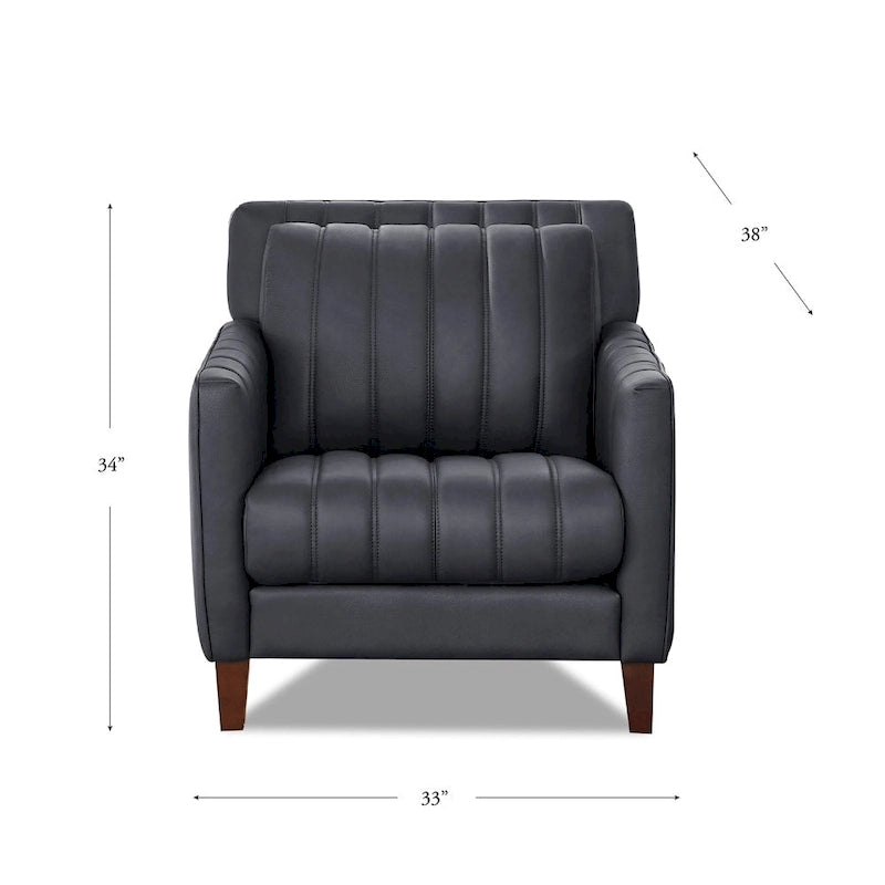 Hydeline Ennis Top Grain Leather Sofa and Chair Set - Sofa, Chair