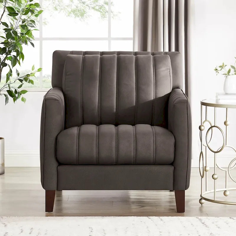 Hydeline Ennis Top Grain Leather Sofa and Chair Set - Sofa, Chair