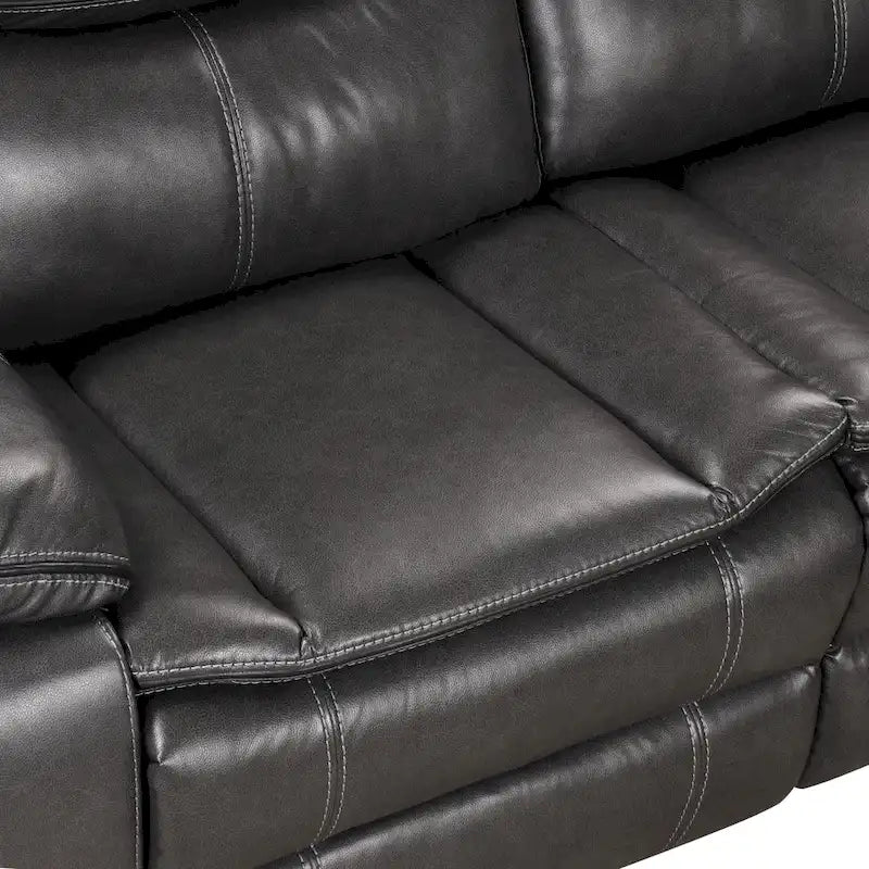 Furniture of America Sory Transitional Faux Leather Reclining Sectional Sofa