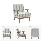 Rinaldo Farmhouse Polyester Armchair with Solid Wood Legs Set of 2 by HULALA HOME