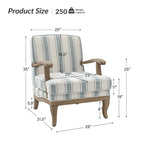 Rinaldo Farmhouse Polyester Armchair with Solid Wood Legs Set of 2 by HULALA HOME