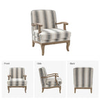 Rinaldo Farmhouse Polyester Armchair with Solid Wood Legs Set of 2 by HULALA HOME