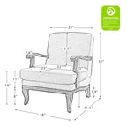 Rinaldo Farmhouse Polyester Armchair with Solid Wood Legs Set of 2 by HULALA HOME