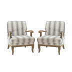 Rinaldo Farmhouse Polyester Armchair with Solid Wood Legs Set of 2 by HULALA HOME