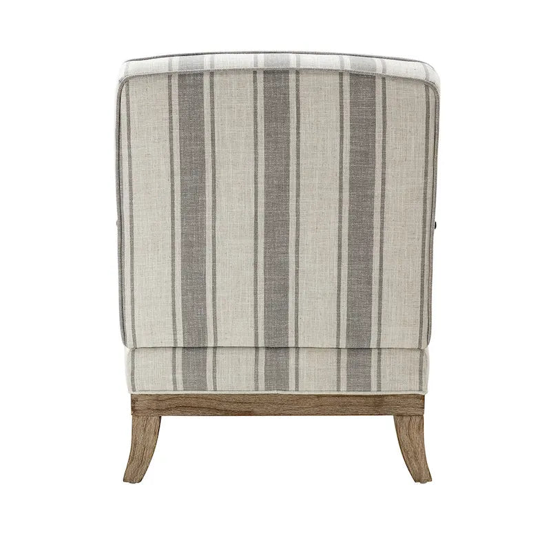 Rinaldo Farmhouse Polyester Armchair with Solid Wood Legs Set of 2 by HULALA HOME